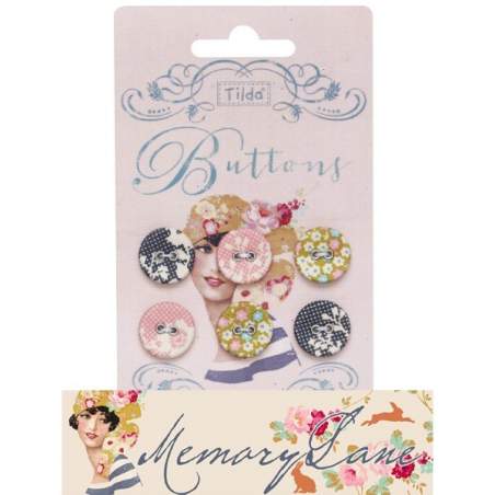 Tilda fabric Bottoni 17 mm, 6 pz Memory Lane Tilda Fabrics - 1