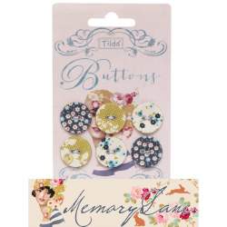 Tilda fabric buttons 20 mm, 6 pz Memory Lane Tilda Fabrics - 1