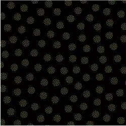 Henry Glass Ebony & Onyx by Kim Diehl, Tessuto Nero con Puntini Gialli e Blu