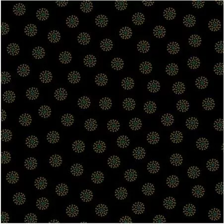 Henry Glass Ebony & Onyx by Kim Diehl, Tessuto Nero con Puntini Gialli e Blu