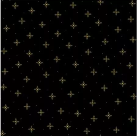 Henry Glass Ebony & Onyx by Kim Diehl, Tessuto Nero con Stelle Verdi Henry Glass - 1