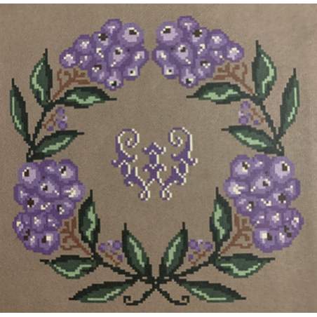 Monogramme aux Myrtilles, Kit Punto Croce