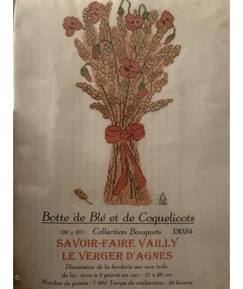 Botte de Blé et de Coquelicots, Kit Punto Croce Savoir- Faire Vailly Le Verger D'Agnes - 1