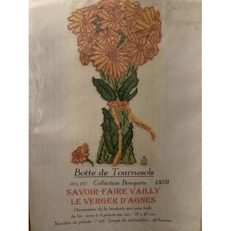 Botte de Tournesols, Kit Punto Croce Savoir- Faire Vailly Le Verger D'Agnes - 1