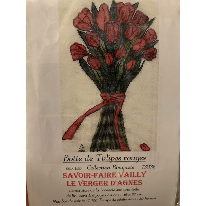 Botte de Tulipes Rouges, Kit Punto Croce