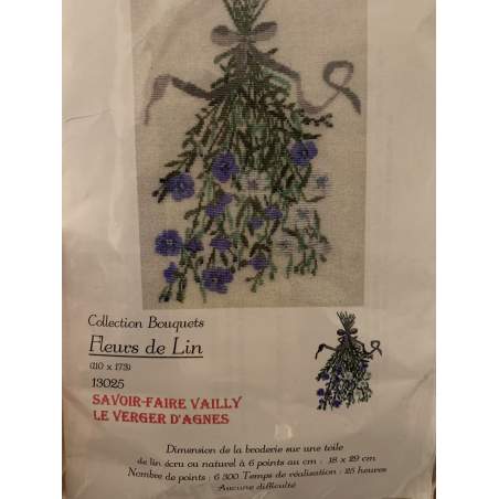Fleurs de Lin, Kit Punto Croce Savoir- Faire Vailly Le Verger D'Agnes - 1