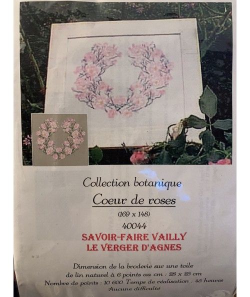 Coeur de Roses, Kit Punto Croce Savoir- Faire Vailly Le Verger D'Agnes - 1