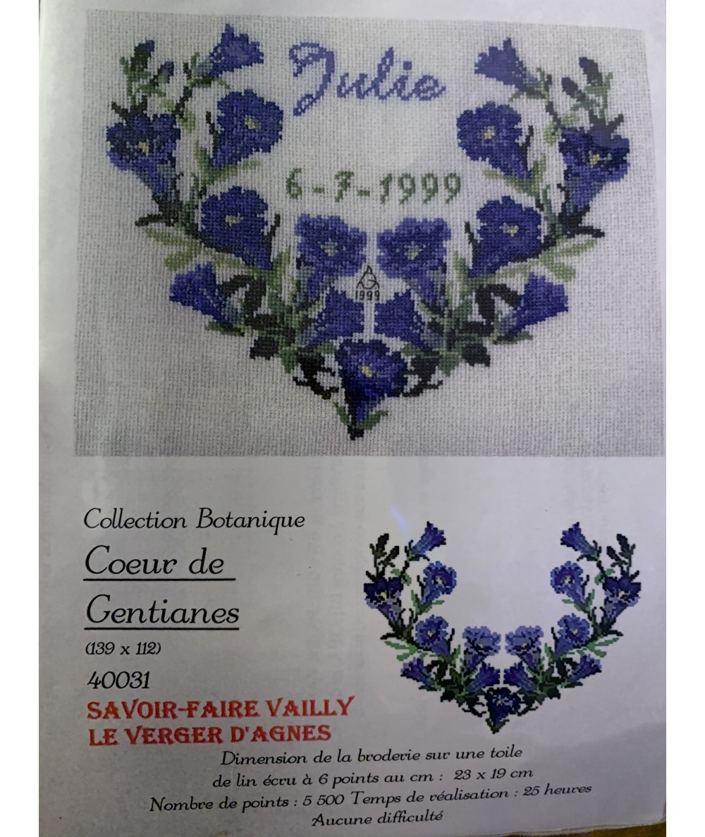 Coeur de Gentianes, Kit Punto Croce