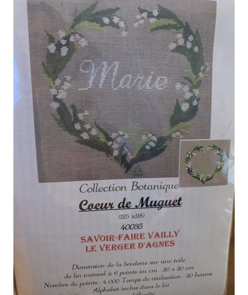 Coeur de Muguet, Kit Punto Croce Savoir- Faire Vailly Le Verger D'Agnes - 1