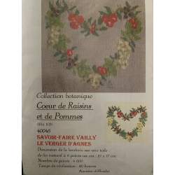 Coeur de Raisins et de Pommes, Kit Punto Croce Savoir- Faire Vailly Le Verger D'Agnes - 1