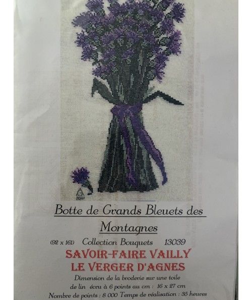 Botte de Grands Bleuets des Montagnes, Kit Punto Croce Savoir- Faire Vailly Le Verger D'Agnes - 1