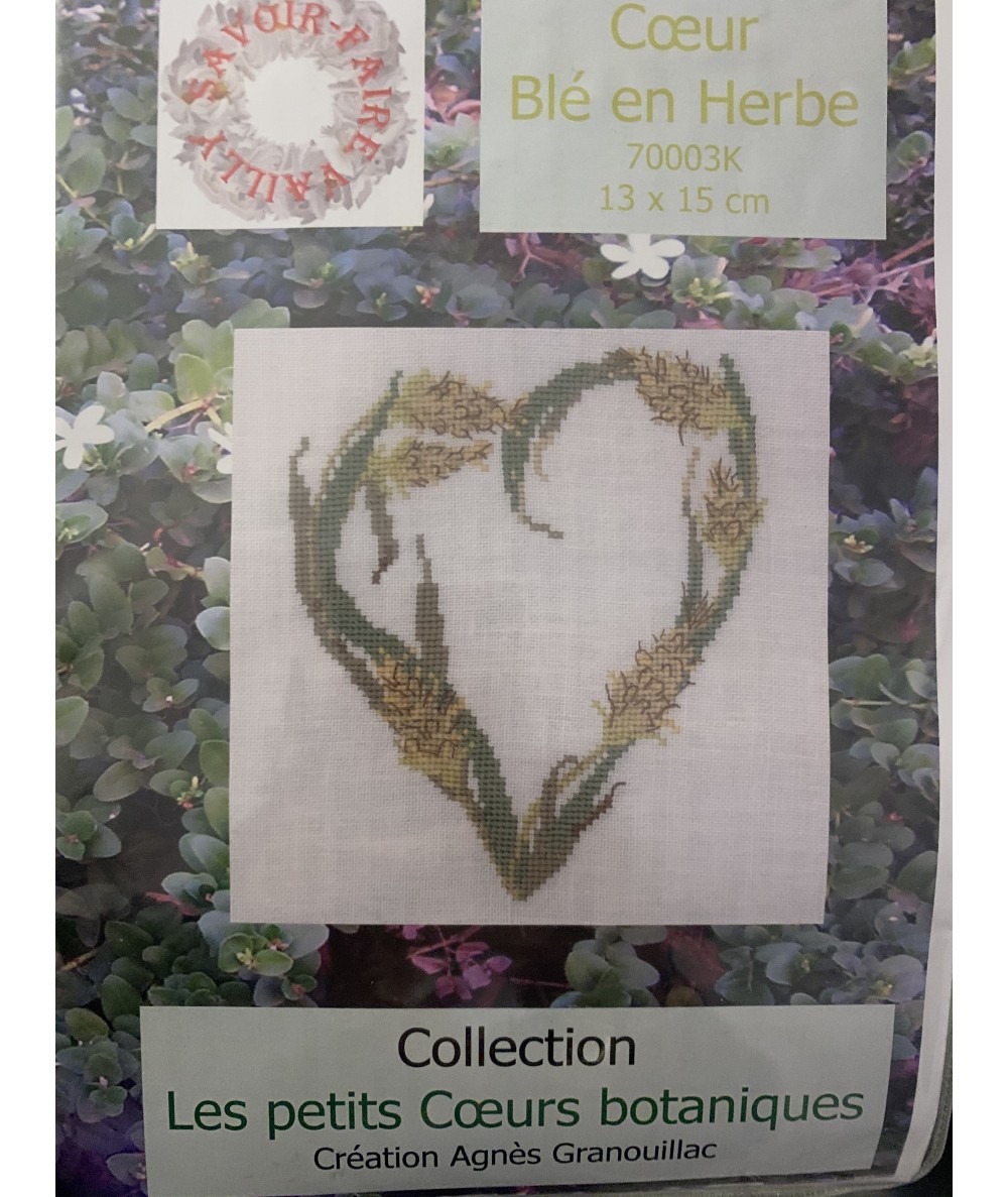 Coeur Ble en Herbe, Kit Punto Croce Savoir- Faire Vailly Le Verger D'Agnes - 1