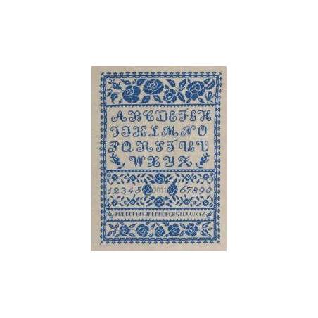 DMC Blue Flowers ABC, Kit Punto Croce