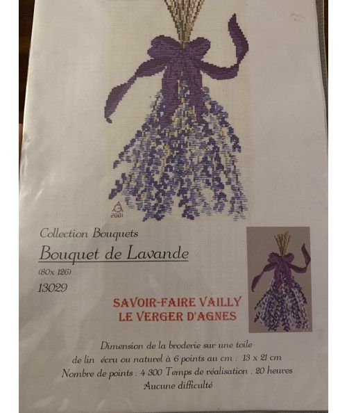Bouquet de Lavande, Schema Punto Croce Savoir- Faire Vailly Le Verger D'Agnes - 1