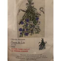 Fleurs de Lin, Schema Punto Croce Savoir- Faire Vailly Le Verger D'Agnes - 1