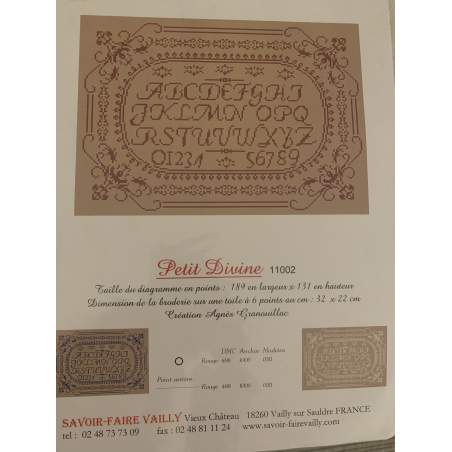 Petit Divine, Schema Punto Croce