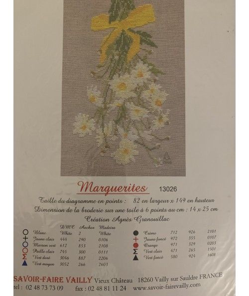 Marguerites, Schema Punto Croce Savoir- Faire Vailly Le Verger D'Agnes - 1