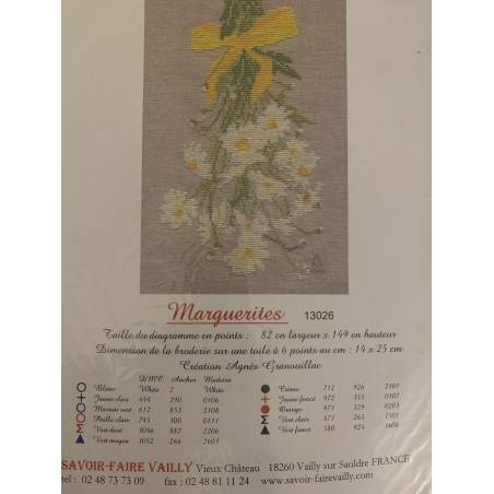 Marguerites, Schema Punto Croce Savoir- Faire Vailly Le Verger D'Agnes - 1