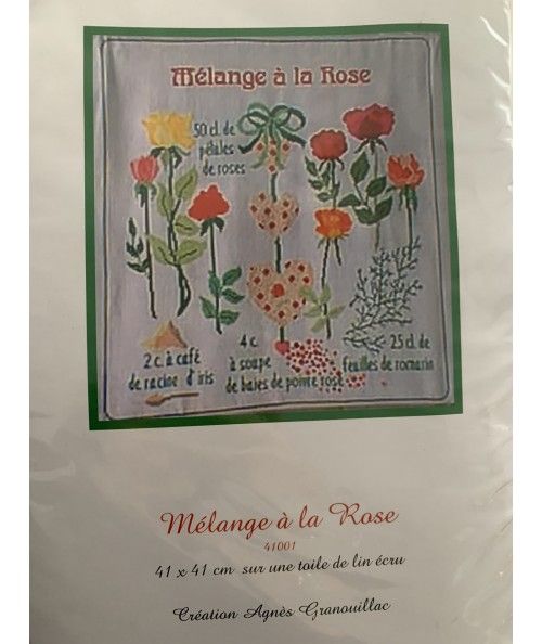 Mélange à la Rose, Kit Punto Croce Savoir- Faire Vailly Le Verger D'Agnes - 1