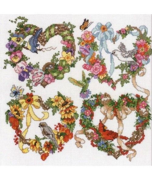Wreath for all seasons, Schema Punto Croce Janlynn - 1