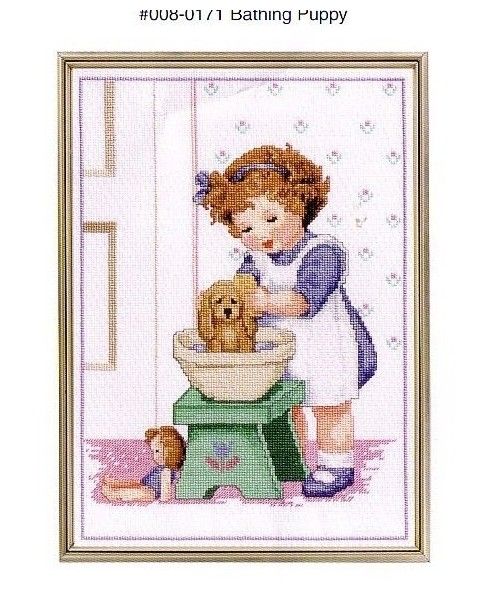 Bathing Puppy, Schema Punto Croce Janlynn - 1