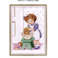 Bathing Puppy, Schema Punto Croce Janlynn - 1