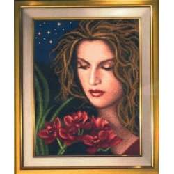 The Girl with Orchids, Schema Punto Croce Solaria Gallery - 1