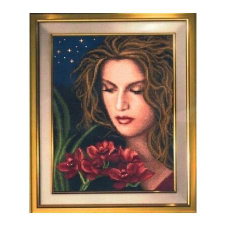 The Girl with Orchids, Schema Punto Croce