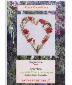 Coeur Coquelicots, Schema Punto Croce Savoir- Faire Vailly Le Verger D'Agnes - 1