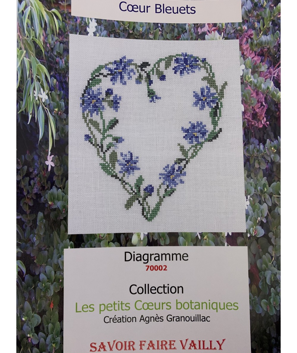 Coeur Bleuets, Schema Punto Croce