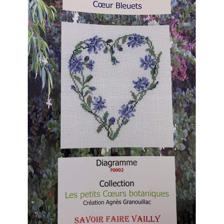 Coeur Bleuets, Schema Punto Croce Savoir- Faire Vailly Le Verger D'Agnes - 1