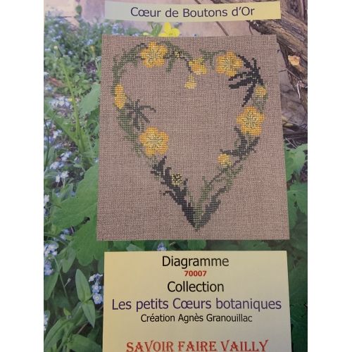 Coeur de Boutons d'or, Schema Punto Croce Savoir- Faire Vailly Le Verger D'Agnes - 1