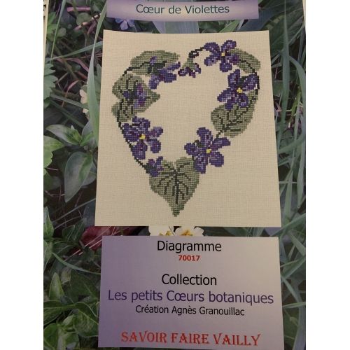 Coeur de Violettes, Schema Punto Croce Savoir- Faire Vailly Le Verger D'Agnes - 1