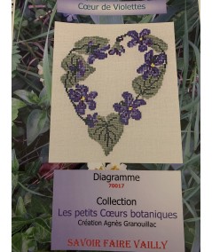 Coeur de Violettes, Schema Punto Croce Savoir- Faire Vailly Le Verger D'Agnes - 1