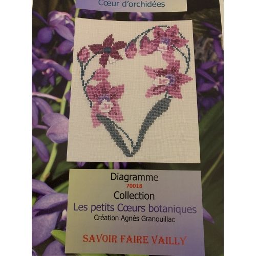Coeur d'Orchidées, Schema Punto Croce Savoir- Faire Vailly Le Verger D'Agnes - 1