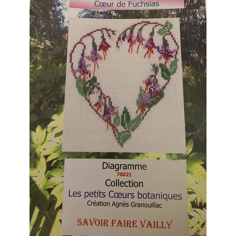 Coeur dde Fuchsias, Schema Punto Croce Savoir- Faire Vailly Le Verger D'Agnes - 1