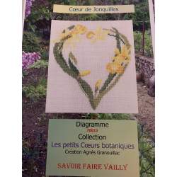 Coeur de Jonquilles, Schema Punto Croce Savoir- Faire Vailly Le Verger D'Agnes - 1