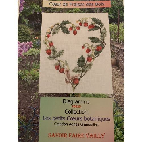 Coeur de Fraises des Bois, Schema Punto Croce Savoir- Faire Vailly Le Verger D'Agnes - 1