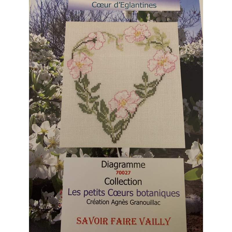 Coeur d'Eglantines, Schema Punto Croce Savoir- Faire Vailly Le Verger D'Agnes - 1