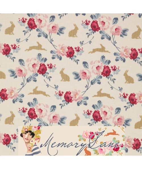 Tilda 110 Rabbit & Roses Slate Memory Lane Tilda Fabrics - 1