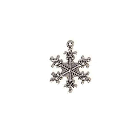 Charm Fiocco di Neve n1 a 6 Punte, in Metallo Argentato