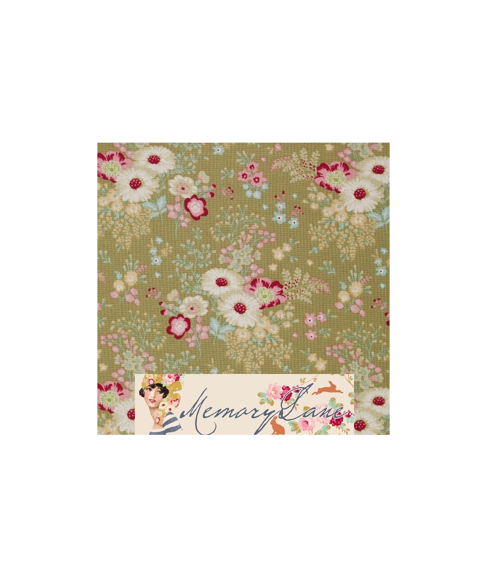 Tilda 110 Lucille Olive Memory Lane Tilda Fabrics - 1
