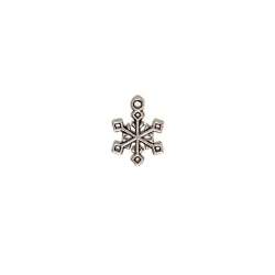 Charm Fiocco di Neve n2 a 6 Punte, in Metallo Argentato