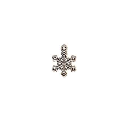 Charm Fiocco di Neve n2 a 6 Punte, in Metallo Argentato