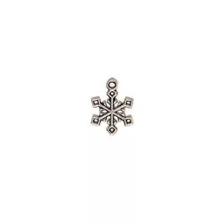 Charm Fiocco di Neve n2 a 6 Punte, in Metallo Argentato