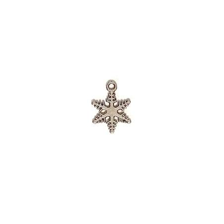 Charm Fiocco di Neve n3 a 6 Punte, in Metallo Argentato