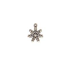 Charm Fiocco di Neve n8 a 7 Punte, in Metallo Argentato