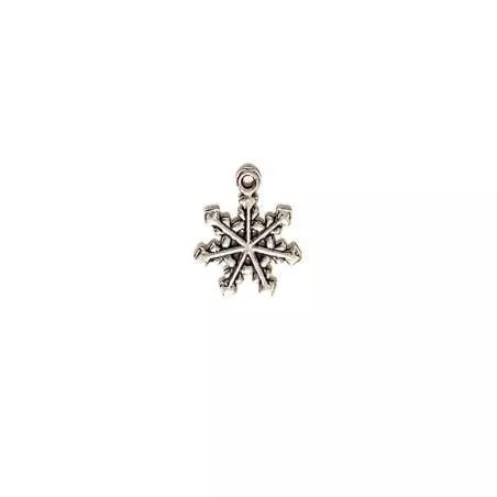 Charm Fiocco di Neve n8 a 7 Punte, in Metallo Argentato