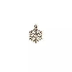 Charm Fiocco di Neve n9 a 6 Punte, in Metallo Argentato