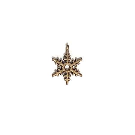 Charm Fiocco di Neve n11 a 6 Punte, in Metallo Brunito